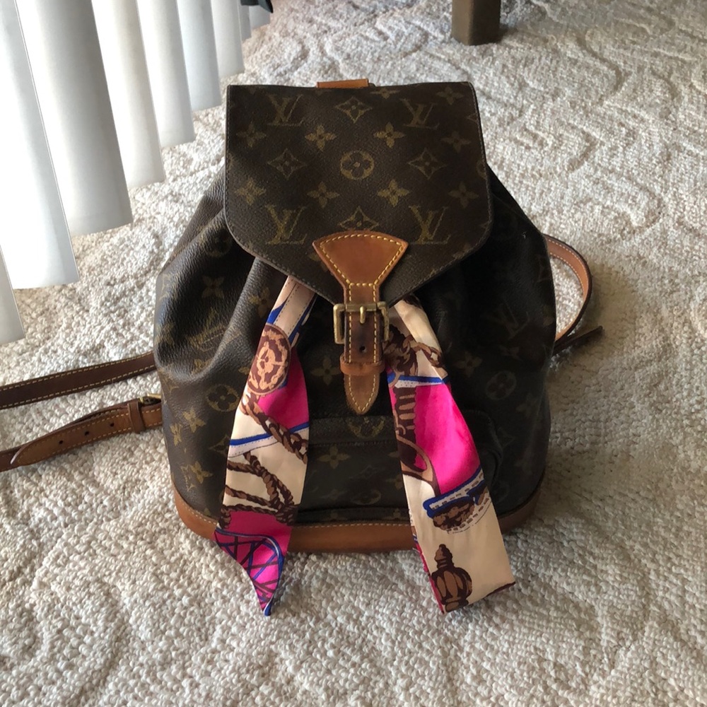 Louis Vuitton Monogram Backpack with Scarf